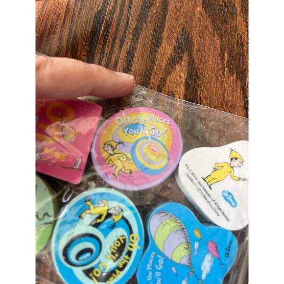 Dr Seuss Giant Erasers 6ct. Oh the Places You’ll Go Lorax Pink Blue School - Picture 4 of 9